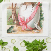 Vintage Viktorianische Osterküche Geschirrtuch (Gefaltet)