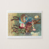Vintage Viktorianische Osterwünsche mit Bunnies Puzzle (Horizontal)