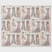 Vintage Viktorianische Papierpuppe mit Gowns Geschenkpapier (Flach)