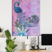 *~* Vintage Viktorianische Pfauenart Jugendstil AR Poster (Heimbüro)