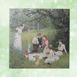 Vintage Viktorianische Picnic Woods Fliese