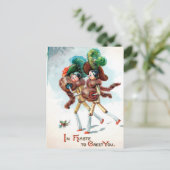 Vintage Viktorianische Puppenkarte Postkarte (Stehend Vorderseite)