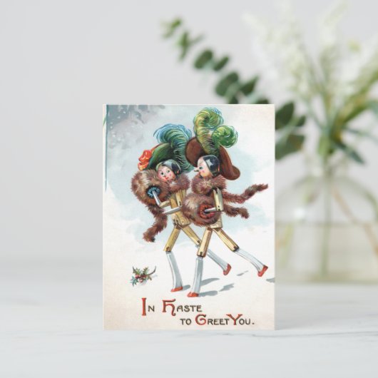 Vintage Viktorianische Puppenkarte Postkarte (Stehend Vorderseite)