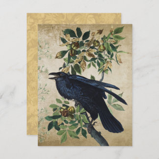 Vintage Viktorianische Raven Decoupage - Gotisches Begleitkarte