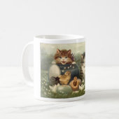 Vintage viktorianische Retro Kunst-Katzen-Kätzchen Kaffeetasse (Vorderseite Links)