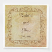 Vintage Viktorianische romantische Messe Hochzeit Serviette (Vorderseite)