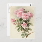 Vintage Viktorianische romantische Rose Postkarte (Vorne/Hinten)