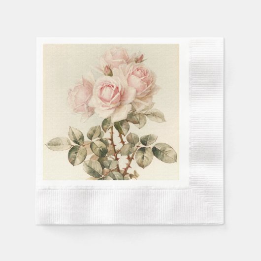Vintage Viktorianische romantische Rose Serviette (Vorderseite)
