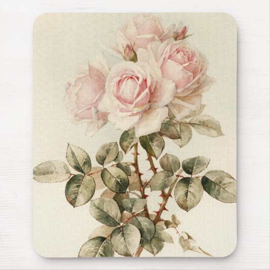 Vintage viktorianische romantische Rosen Mousepad (Vorne)