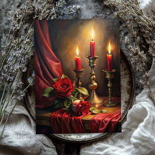 Vintage Viktorianische romantische rote Rosen und Seidenpapier