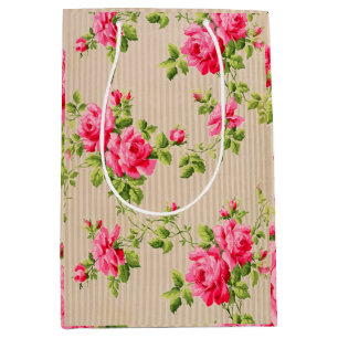 Vintage viktorianische Rosa Rose Mittlere Geschenktüte