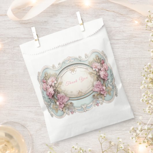 Vintage Viktorianische Rosa Rosen Geschenktütchen (Ausgeschnitten)
