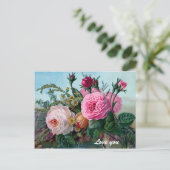 Vintage Viktorianische Rose Benutzerdefinierte Pos Postkarte (Stehend Vorderseite)