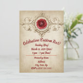 Vintage Viktorianische Rose Diamant kundenspezifis Einladung (Stehend Vorderseite)