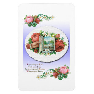 Vintage Viktorianische Rose Freundlichkeit und Fre Magnet