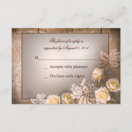 Vintage viktorianische Rose Hochzeit rsvp Karte