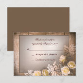 Vintage viktorianische Rose Hochzeit rsvp Karte (Vorne/Hinten)