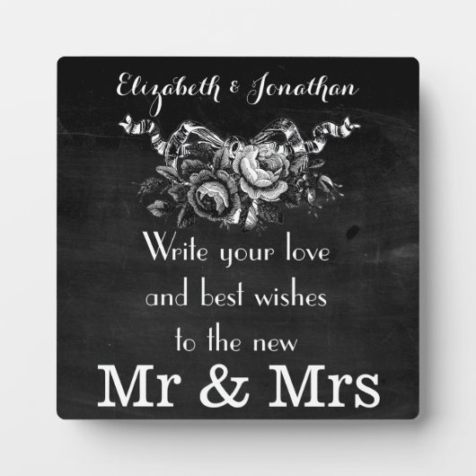 Vintage Viktorianische Rose Hochzeitsbuch Fotoplatte (Vorderseite)