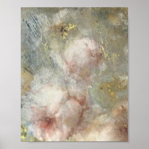 Vintage Viktorianische Rose mit Goldakzenten Poster