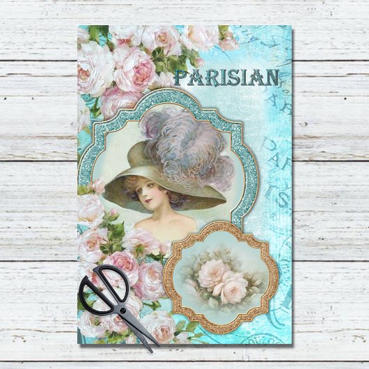 Vintage Viktorianische Rose Seidenpapier