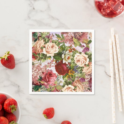 Vintage Viktorianische Rose Serviette (Beispiel)