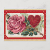 Vintage Viktorianische Rose Valentinstag Postkarte (Vorderseite)