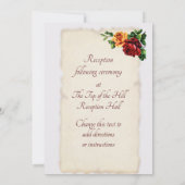 Vintage Viktorianische Rot- und Gelbrosen Einladung (Rückseite)