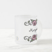 Vintage Viktorianische Rote Rose Personalisiert Mattglastasse (VorderseiteRechts)