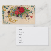 Vintage Viktorianische Rote Rosen Visitenkarte (Vorne/Hinten)