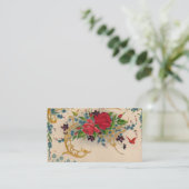 Vintage Viktorianische Rote Rosen Visitenkarte (Stehend Vorderseite)