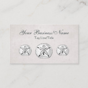 Vintage viktorianische Sanddollars mit aquafarbene Visitenkarte