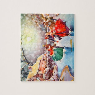 Vintage viktorianische Schlittschuhläufer Puzzle