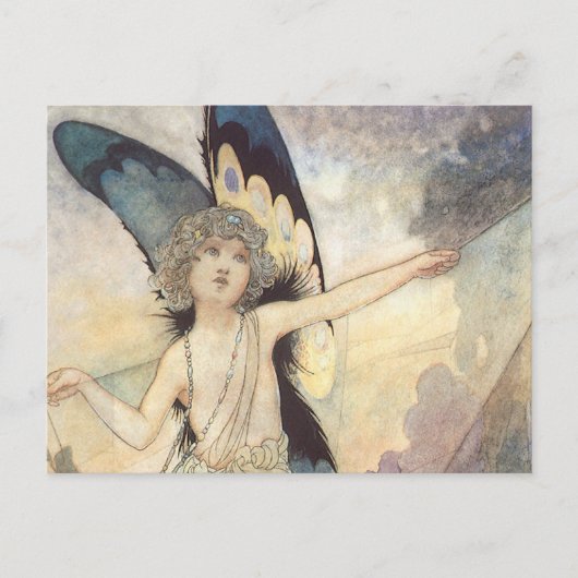 Vintage Viktorianische Schmetterlingsfliege von Ro Postkarte (Vorderseite)