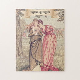 Vintage Viktorianische Sisters Illustration Regenc Puzzle