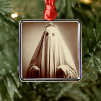 Vintage Viktorianische Spooky Ghost Weihnachtsschm Ornament Aus Metall