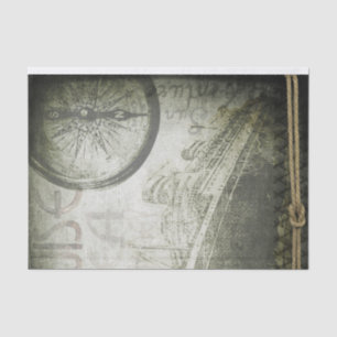 Vintage Viktorianische Steampunk-Kompass-Collage Seidenpapier