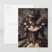 Vintage Viktorianische Steampunk Uhrzeitdame Postkarte (Vorne/Hinten)