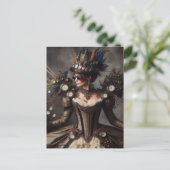 Vintage Viktorianische Steampunk Uhrzeitdame Postkarte (Stehend Vorderseite)