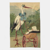 Vintage Viktorianische Storch- und Babyträgt Geschirrtuch (Vertikal)