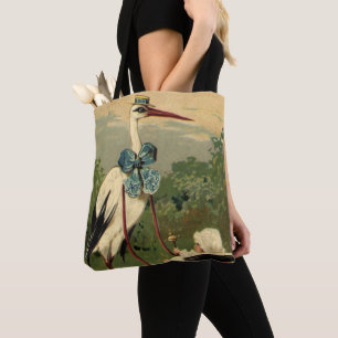 Vintage Viktorianische Storch- und Babyträgt Tasche