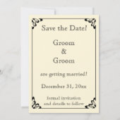 Vintage Viktorianische Tanzbären Save the Date (Rückseite)