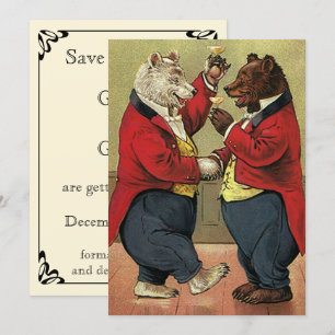 Vintage Viktorianische Tanzbären Save the Date
