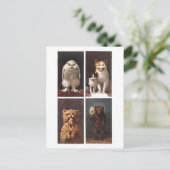 Vintage Viktorianische Tiere Postkarte (Stehend Vorderseite)