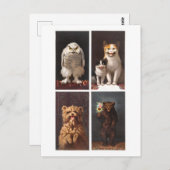 Vintage  Viktorianische Tiere Postkarte (Vorne/Hinten)
