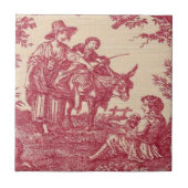 Vintage viktorianische Toile Keramik-Fliese Fliese (Vorderseite)