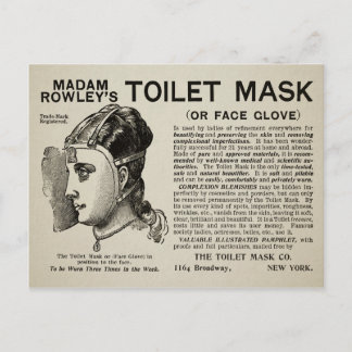 Vintage Viktorianische Toilettenmaske Postkarte