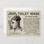 Vintage Viktorianische Toilettenmaske Postkarte (Vorne/Hinten)