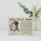 Vintage Viktorianische Toilettenmaske Postkarte (Stehend Vorderseite)