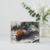 Vintage Viktorianische Tote Bird Weihnachten Postkarte (Stehend Vorderseite)