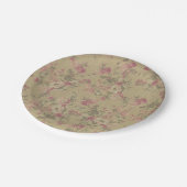 Vintage Viktorianische trendige floristische Blume Pappteller (Schrägansicht)